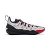 Li Ning Buckets Cushioning Slip Resistant Breathable Low Top Basketball Shoes Men's Black White ABAV051-3