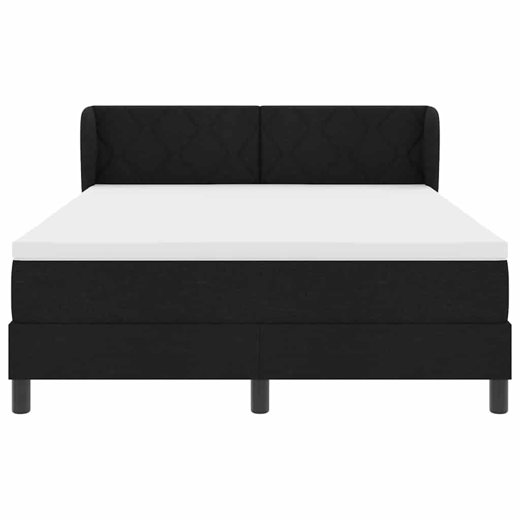 Boxspring Bed with Headboard Black 140 X 200 Cm Fabric