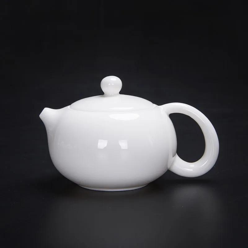 NLSLASI Chinese Handmade White Porcelain Teapot Ivory White Tea Pot Ceramics Teaware Tea Infuser Pu'er Oolong Tea Filter Kettle