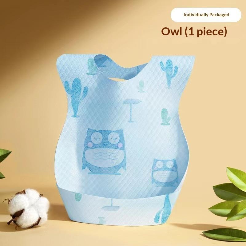 10Pcs Disposable Baby Bib Waterproof Oilproof Portable Printed Infant Feeding Bib For Toddler Eating Travel Daily Use