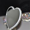 Shiny Love Heart Mirror Square/Round Hand Cosmetic  Mirror Sweet Handheld Makeup Mirror  Female