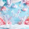 6PCS Double Layers Butterfly Ornament Paper Decorative Butterfly  Home Decoration