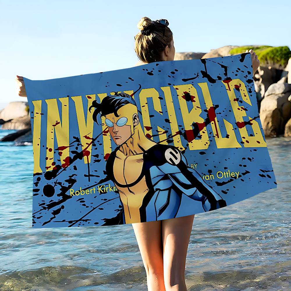 Animation I-Invincibles Mikrofaser Bedrucktes Strandtuch Bergsteigen Yoga Strand Schwimmen Laufen Saugfähiges Weiches Handtuch