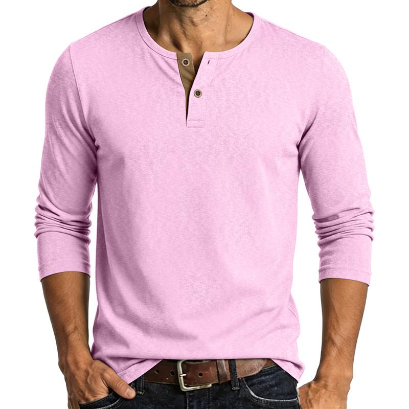 Men Long Sleeve Henley Shirt Casual Buttoned Base Layer Top Lightweight Comfortable Fit Soft Fabric