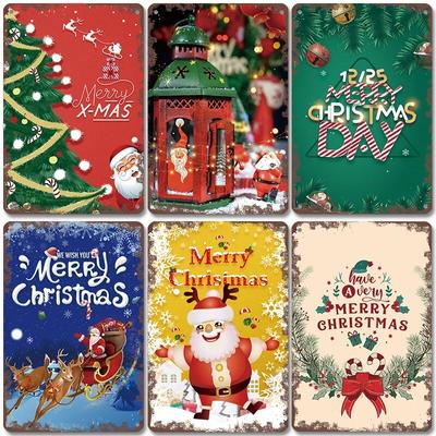 Christmas Day Metal Tin Signs Plate Vintage Poster Merry Christmas Retro Tinplate Plaque Cafe Bar Pub Home Decor X-MAS Gift