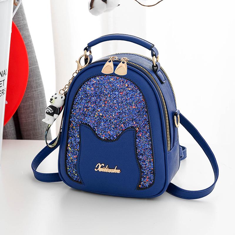 Trendy Fashionable Sequins Women's Backpack Cute One-Shoulder Crossbody Multifunctional Small Bag