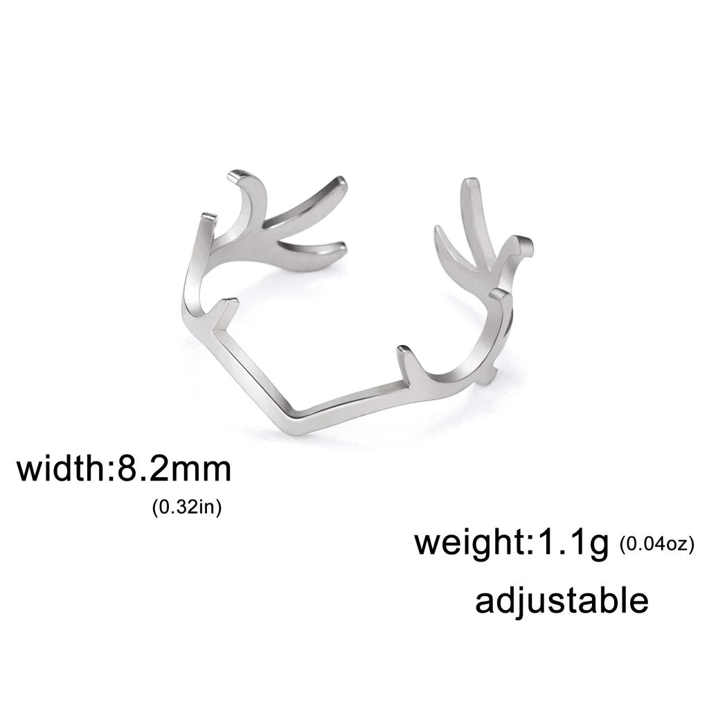 Skyrim Deer Antler Finger Ring Stainless Steel Gold Color Supernatural Amulet Hunter Fashion Gift For Man Woman Jewelry
