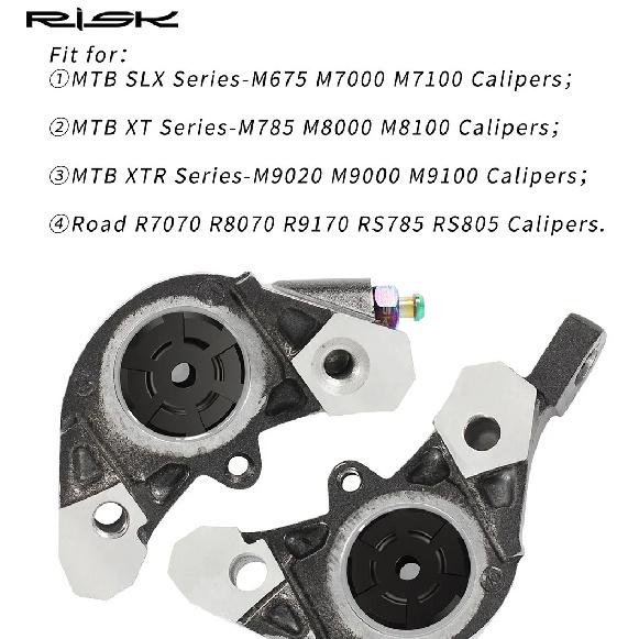 Kit di Riparazione Pistoncino Pinza Freno Idraulico RISK per Shimano M7000 M7100 M8000 M8100 M9100 RS785, Kit Guarnizioni Freno a Disco a Olio MTB Strada