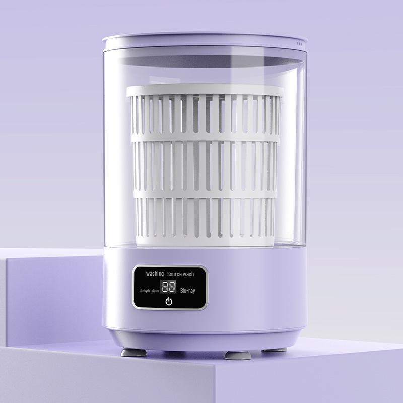 4L Portable Mini Washing Machine: Foldable, Rechargeable, Compact Washer for Underwear, Baby Clothes, Socks, and Dorm Laundry.