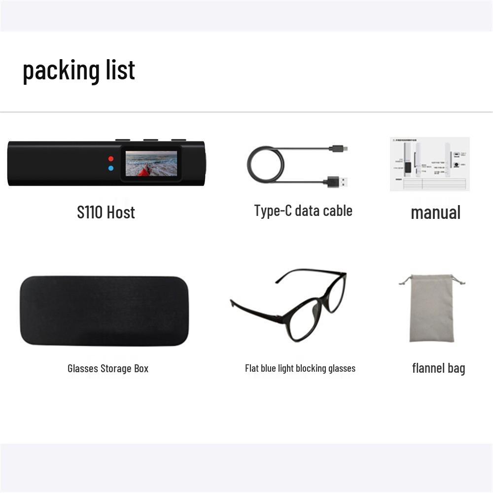 S110 Head-Mounted Outdoor Camera Glasses for Fishing, Takeaway, and Cycling