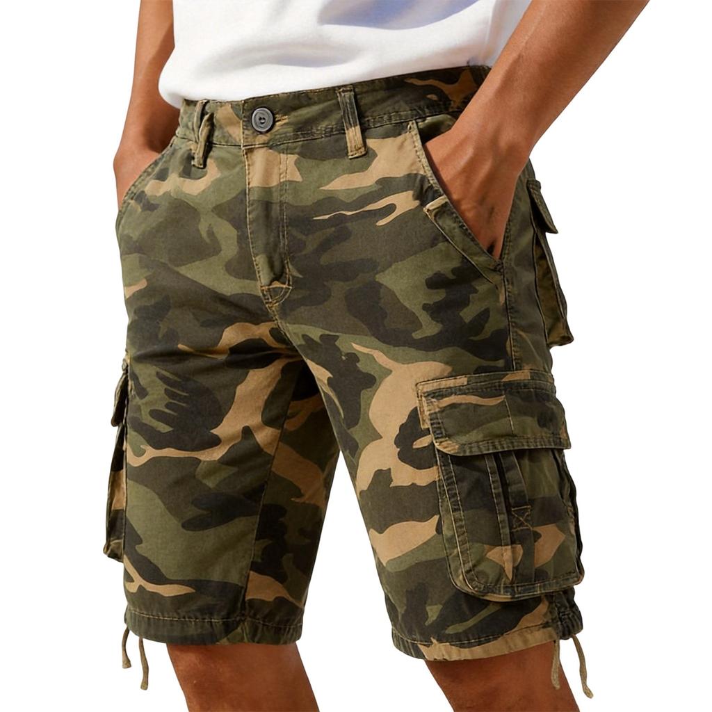 Men's Cargo Shorts Casual Relaxed Fit Cotton Shorts With Multi Pockets