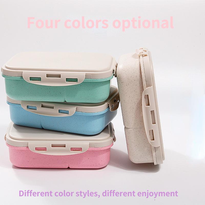 Wheat Tableware Japanese Plastic Lunch Box Insulation Preservation Box Student Children's Lunch Box Food Container