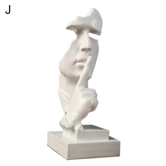 Resin Silence Is Fashion Gold Sculpture Party Home Statuette Figurine Craft Decoration Office Home