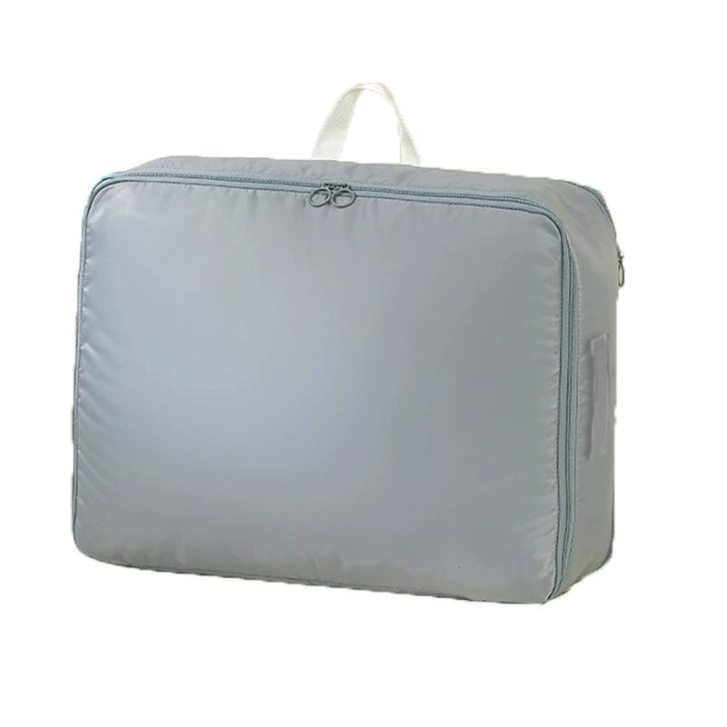 

Foldable Storage Bags Self-Compressing Large Capacity Clothes Quilt Moving Bag Packing Cube Dustproof Organizer Bag Space Saving 40X30X12cm сірий колір