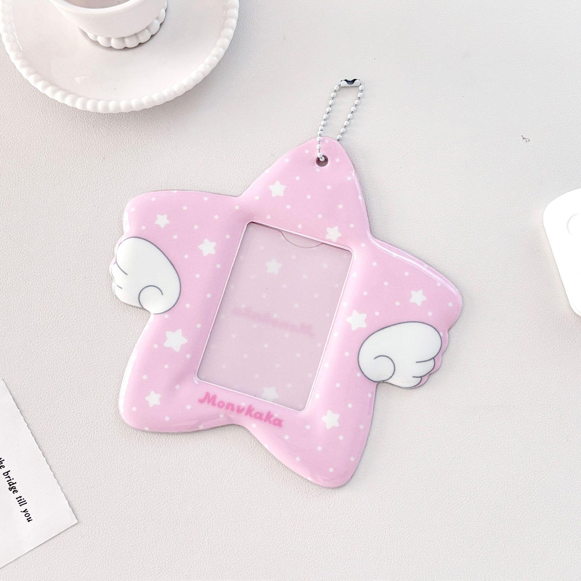 

3 Inch Postcard Holder Postcard Album Colorful Star Photo Card Storage Photo Bag Kpop Idol Card Collect Organizer Stationery розовый