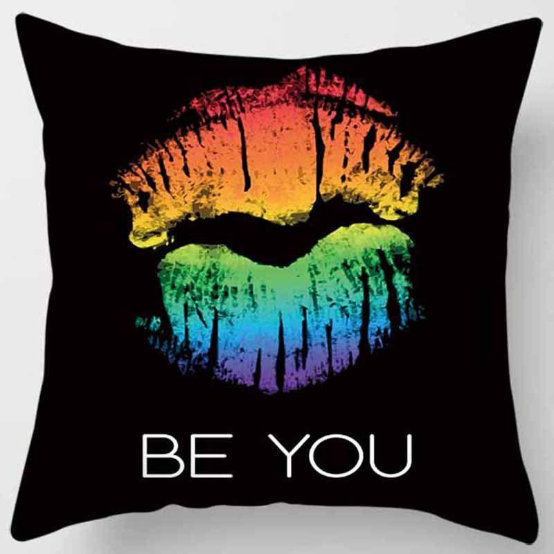 

Nordic Ins Cute Square Sofa Bedside Pillow Girl Heart Car Cushion Birthday Gift Bedroom Room linen-45x45cm double-sided [without pillow core]