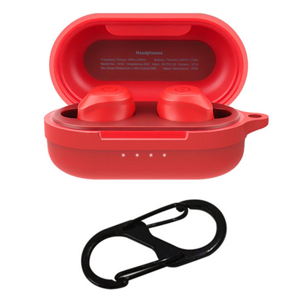 For TOZO NC9 Case Bluetooth-compatible Earphones Soft Silicone Cover with Anti-Lost Buckle