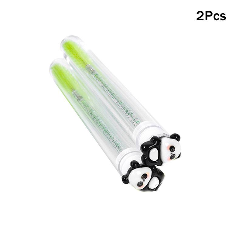1/2/5Pcs Cute Panda Bamboo Eyelash Brush Tubes With Lash Mascara Wands Eyebrow Comb Spoolies Applicators Makeup Tools