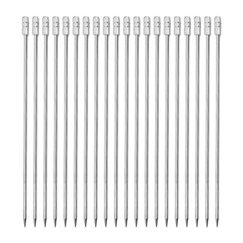 20 Pieces Stainless Steel Fruit Sticks Decorative Reusable Utensils Cocktail