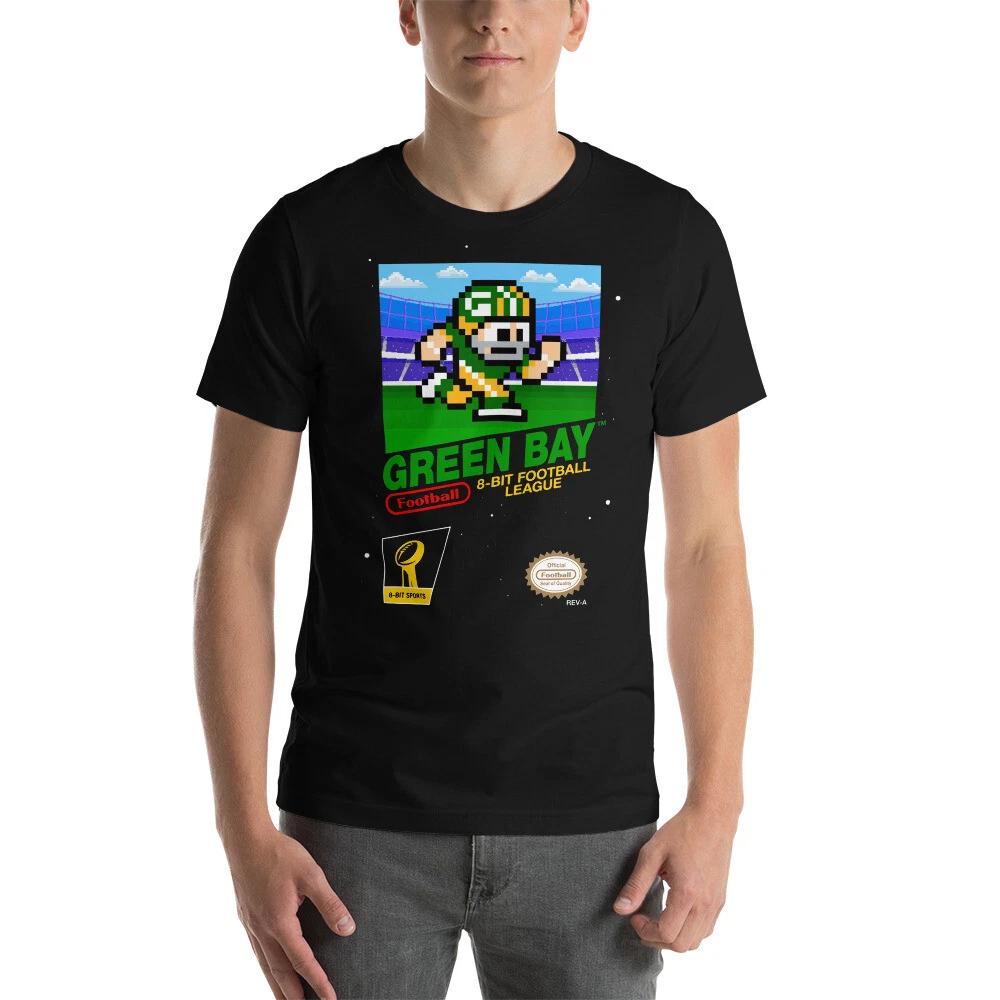 Green Bay Packers 8-bit Football Tee NES Nintendo Retro Tecmo Super Bowl T-Shirt L