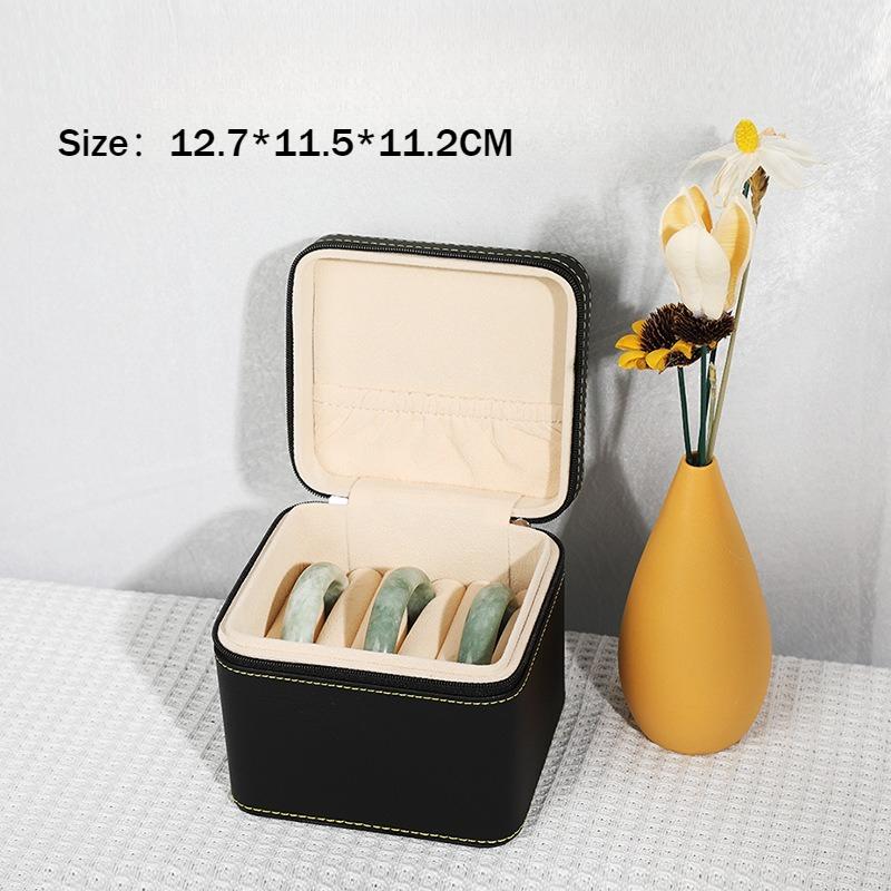 

Leather Jewelry Trinket Box Bracelet Storage Protector Cases Rings Storages Boxes Jewellery Divided Compartment Organizer Case