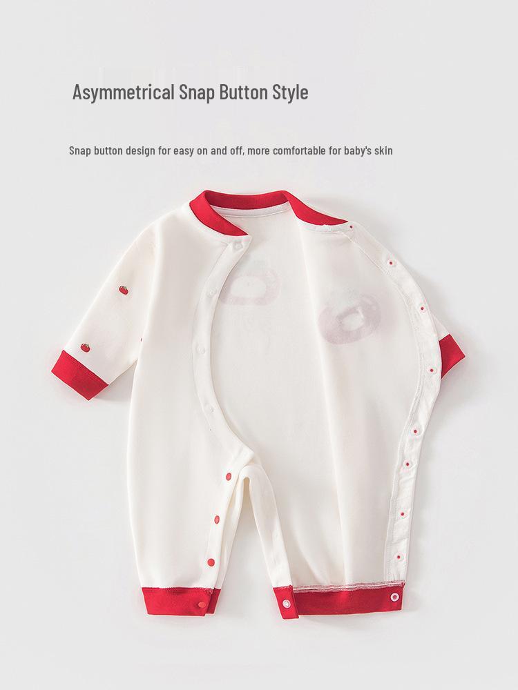Pure Cotton Newborn Jumpsuit: Spring/Autumn Baby Romper, Full Moon Clothes, Hundred Days, Winter Wear & New Year's Outfit