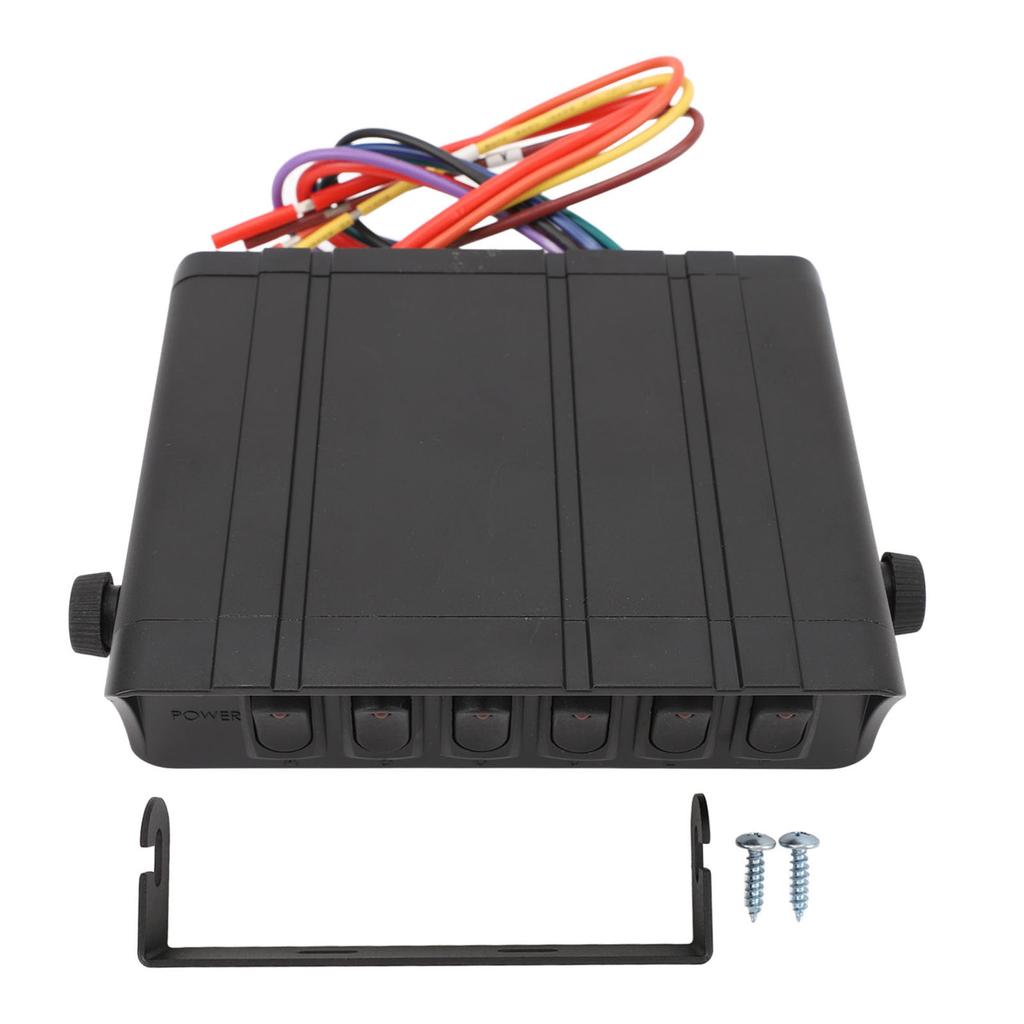 6 Gang Rocker Switch Box DC12V to 24V 40Amp SPST Toggle Switch Panel Box for Automotive Car Vehicle Boat RV SUV Red