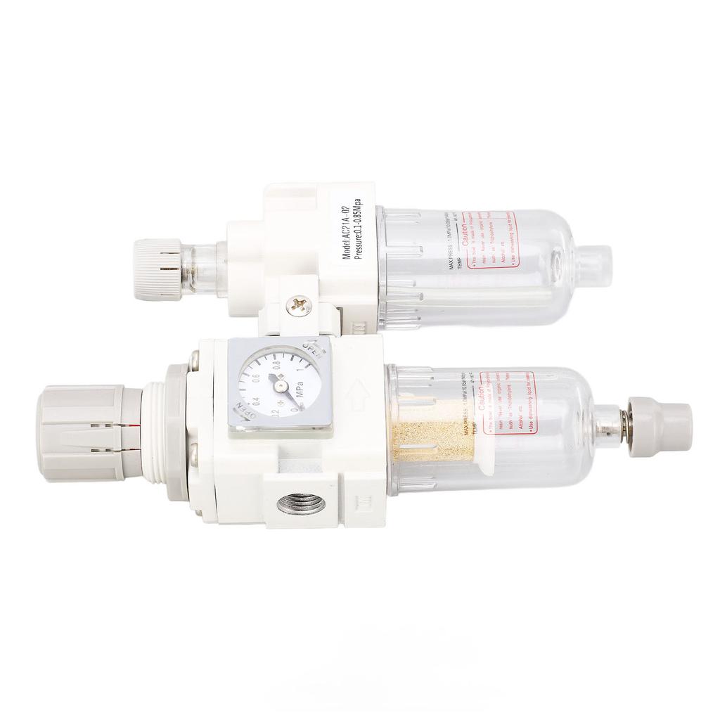 Air Filter Regulator Lubricator Combo G1/4in Inlet Outlet Pneumatic Tool Air Pressure Regulator Water Oil Separator