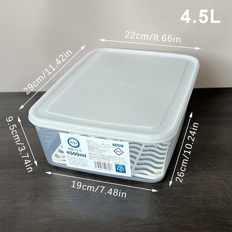 Vegetable Meat Fresh-Keeping Box Kitchen Refrigerator Organizer Drain Storage Box Freezing Food Storage Container
