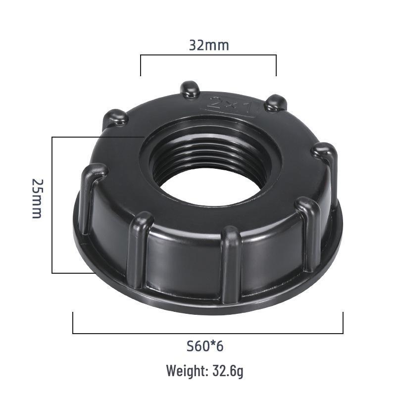 IBC Ton Barrel Valve Adapter Cover: 4-Point, 6-Point, 1-Inch Double Inner Tooth Center Ring Adapter