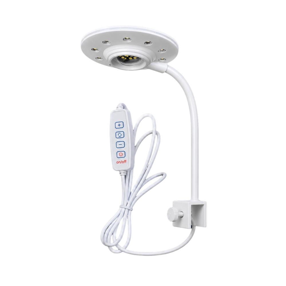 UFO Shape Clip-on Aquarium Lamp 5W Adjustable Brightness Fish Tank Clip Lamp 3 Light Modes Flexible Plants Grow Lamp