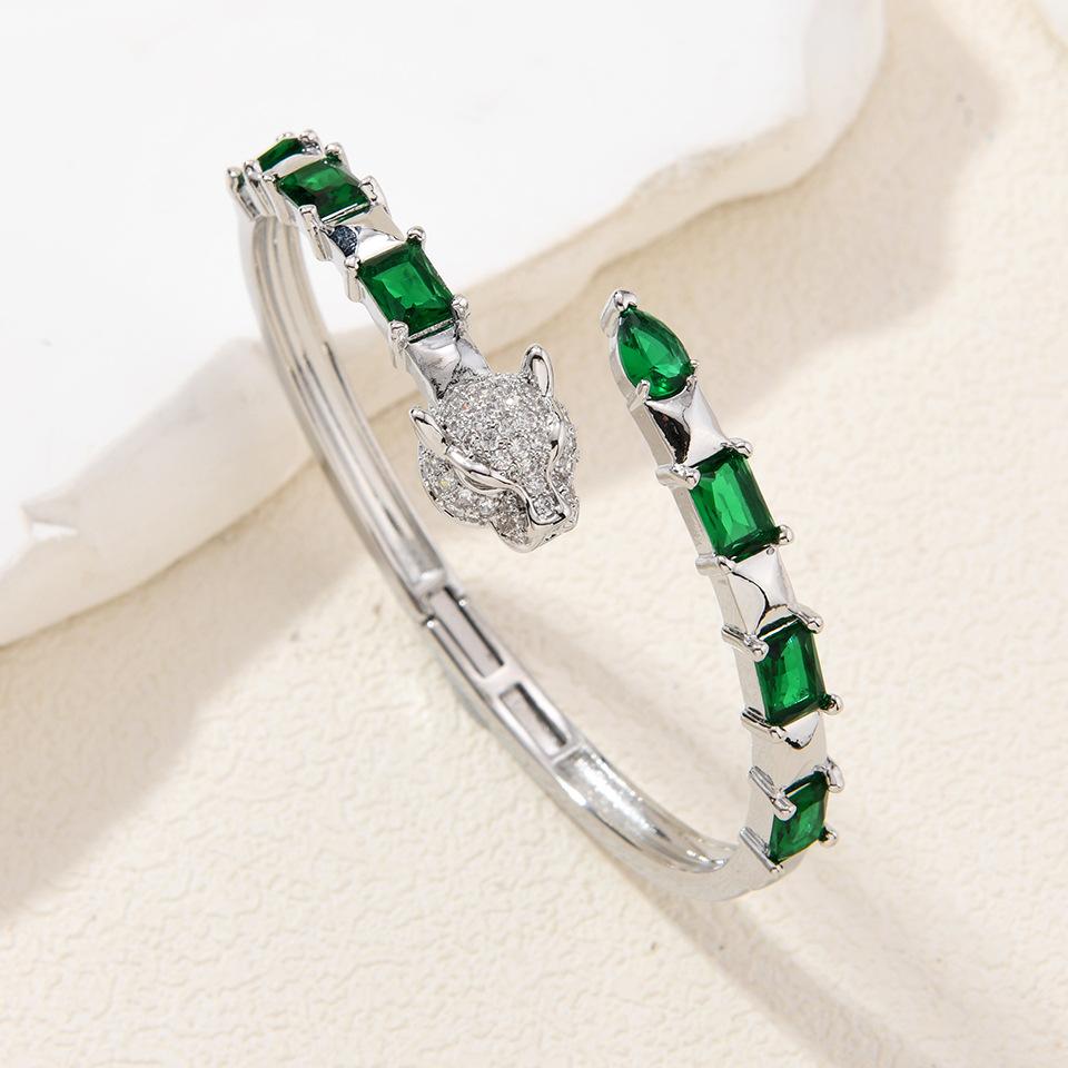 Zircon Snake-shaped Opening Fashionable Versatile Light Luxury High-end Women's Bracelet