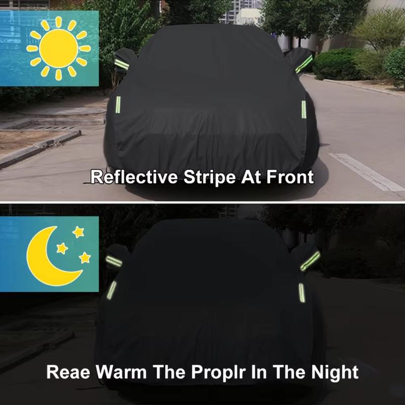 Car Cover Protection Outdoor Exterior Sun Snow UV Winter Summer SUV Sedan Auto Sunshade Dustproof Waterproof Black Silver
