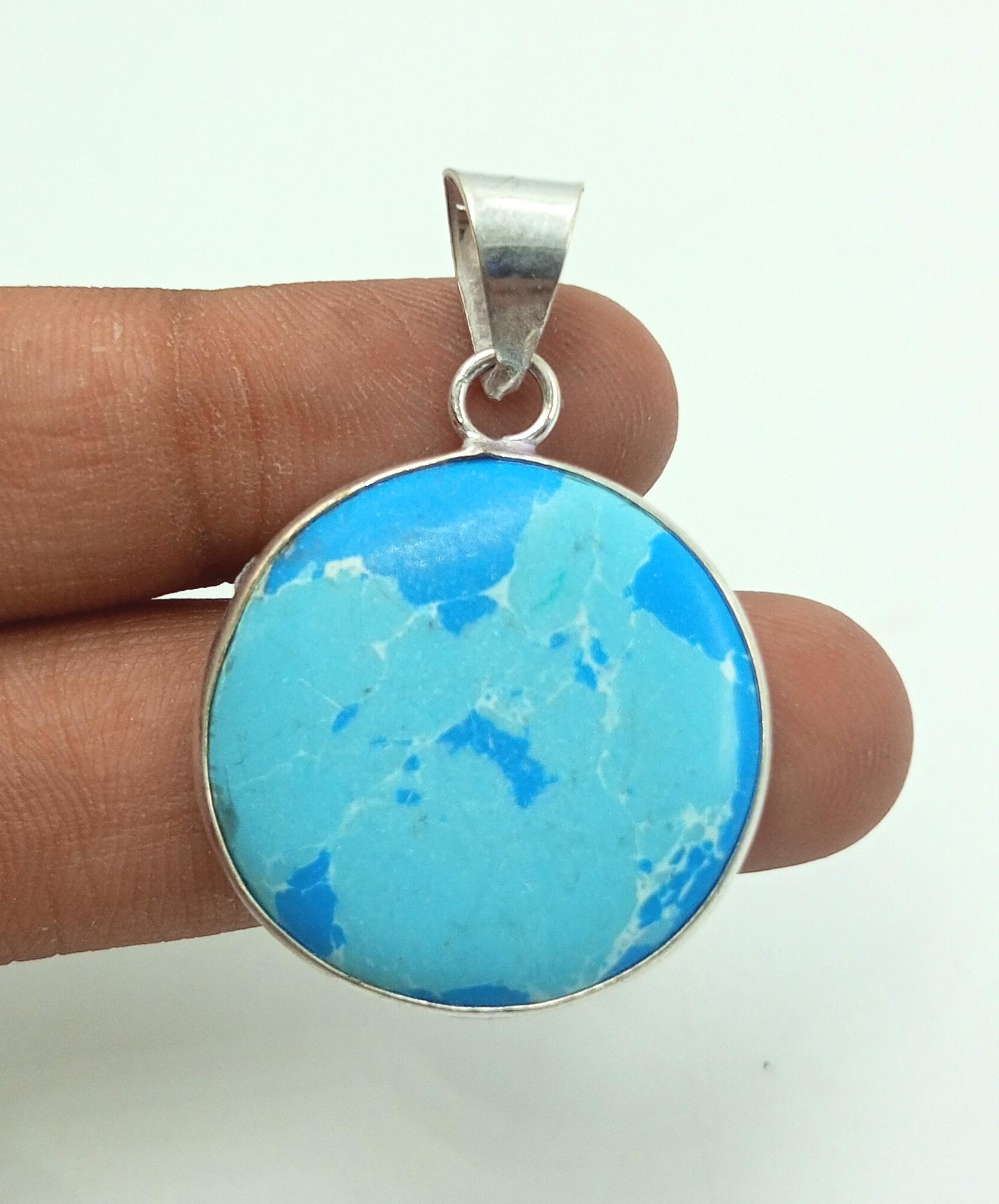 

Larimar Gemstone 925 Starling Посеребренная круглая рамка Pandent Jewelry