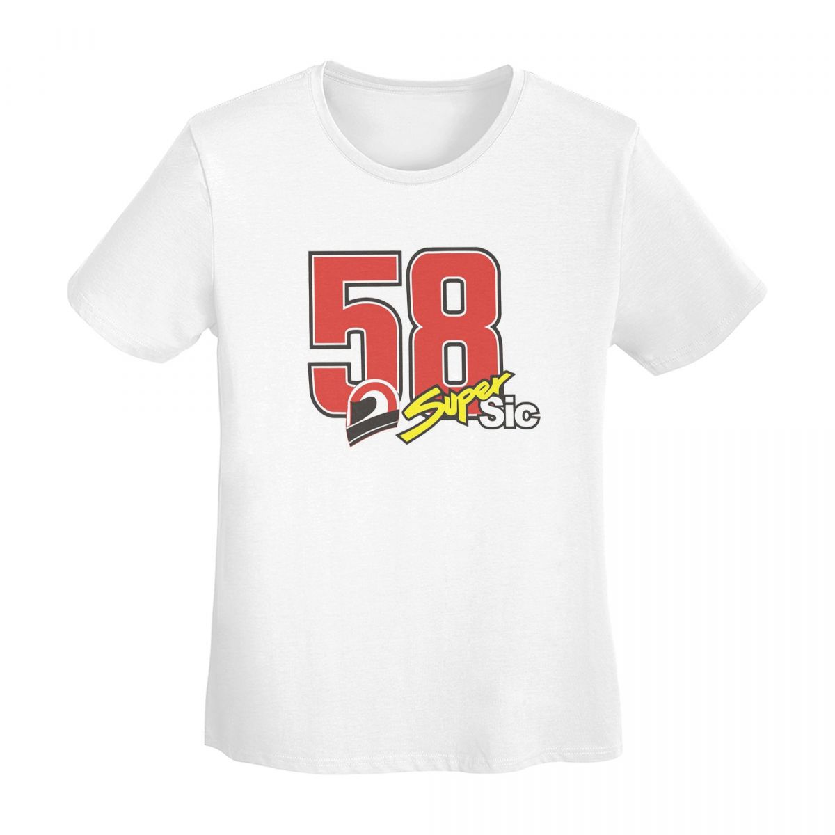 Marco Simoncelli 58 Super Sic TShirt Women Short Sleeve T Shirts ONeck Clothes Cotton Summer Tees Streetwear S