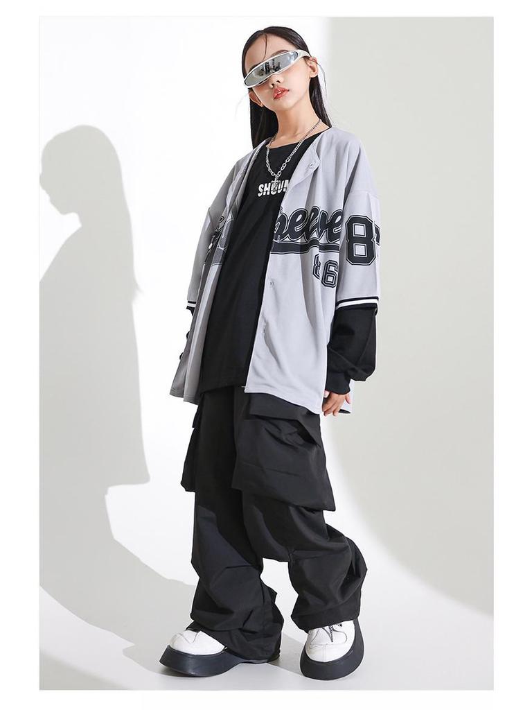 Girls' Hip-Hop Jazz Dance Costume - Japanese Street Style Performance Suit