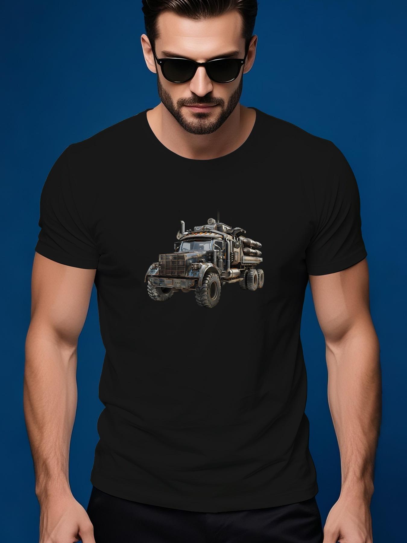 Steampunk Truck Graphic Tshirt - Vintage Mechanical Desig... L
