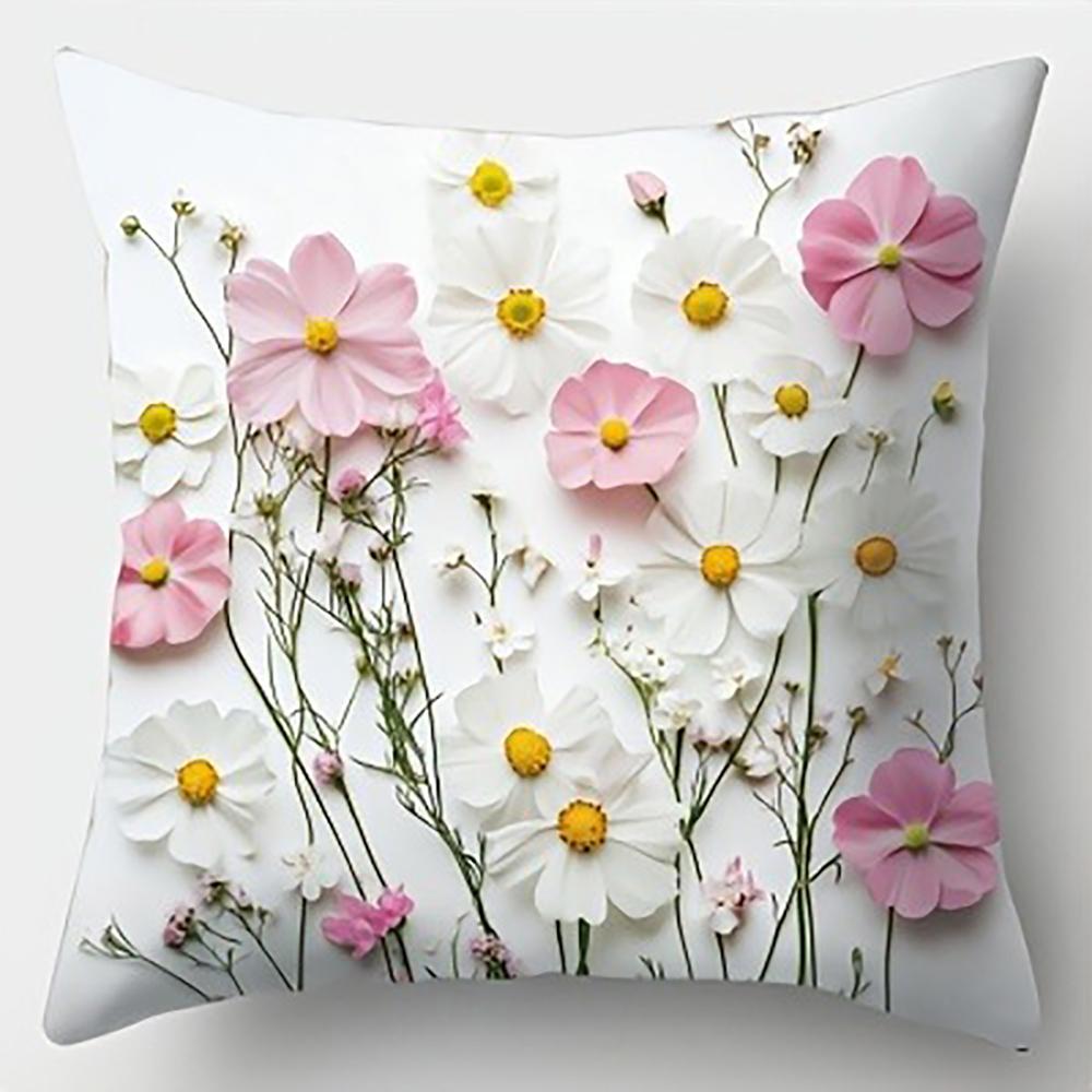 Härligt blommönster mysigt örngottSovrum Soffa Dekorativt Kuddfodral Med Dragkedja Mjukt Kuddfodral