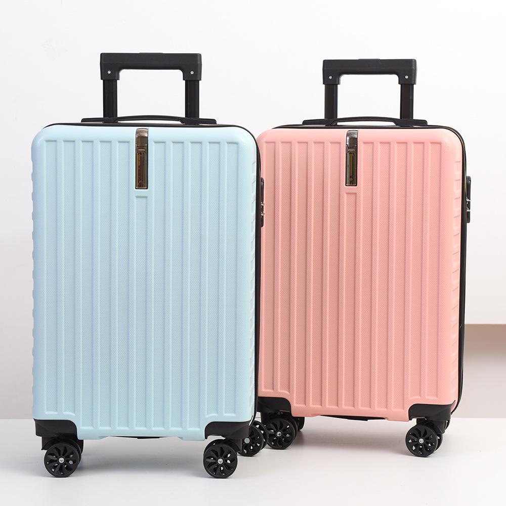 Fashionable and Durable Women's Leather Trolley Suitcase with Large Capacity, Combination Lock, and Universal Wheels bianco