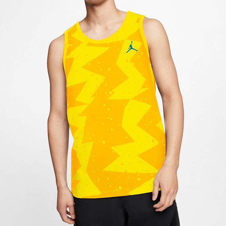 Jordan Printed Poolside Basketball Tank Top Men Tops Yellow CJ6231-728