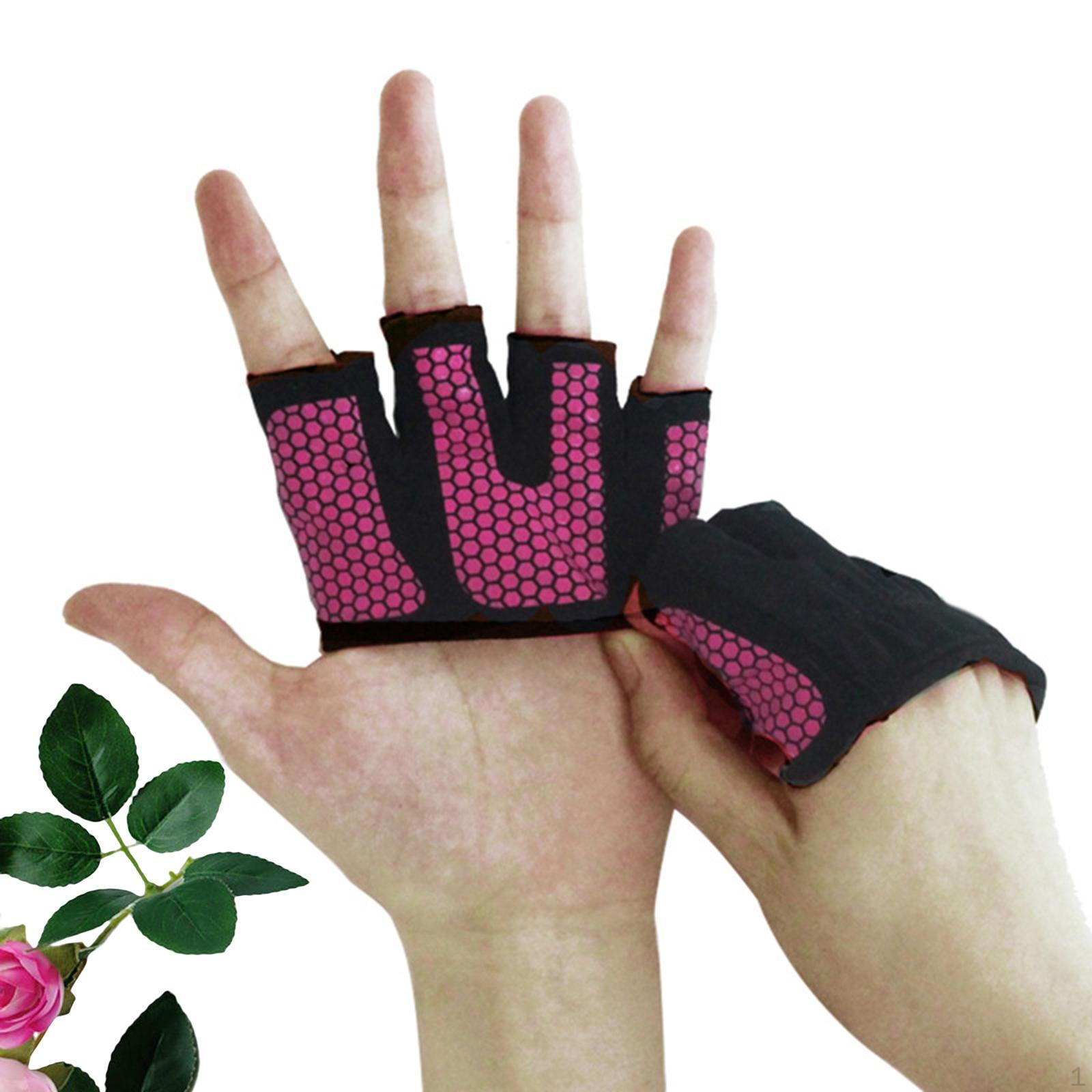 2Pcs Half Finger Training Gloves Four for Weightlifting and Fitness M