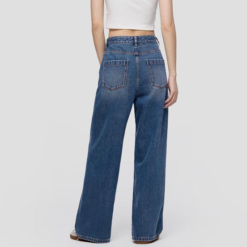 Gap Women's 2025 Mid-Rise Washed Cotton Non-Stretch Wide-Leg Jeans