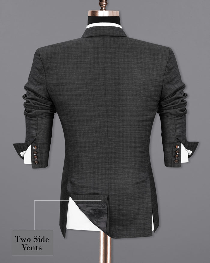 Zeus Gray Plaid Double Breasted Blazer