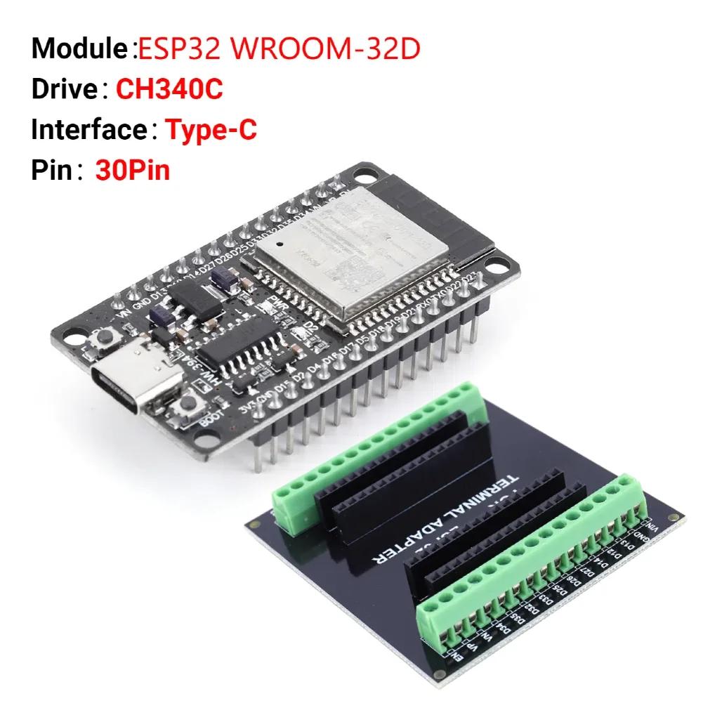 ESP32 Development Board WiFi+Bluetooth Module Dual Core NodeMCU-32S ESP32-WROOM-32D 32U 30Pin Board Ultra-Low Power Consumption
