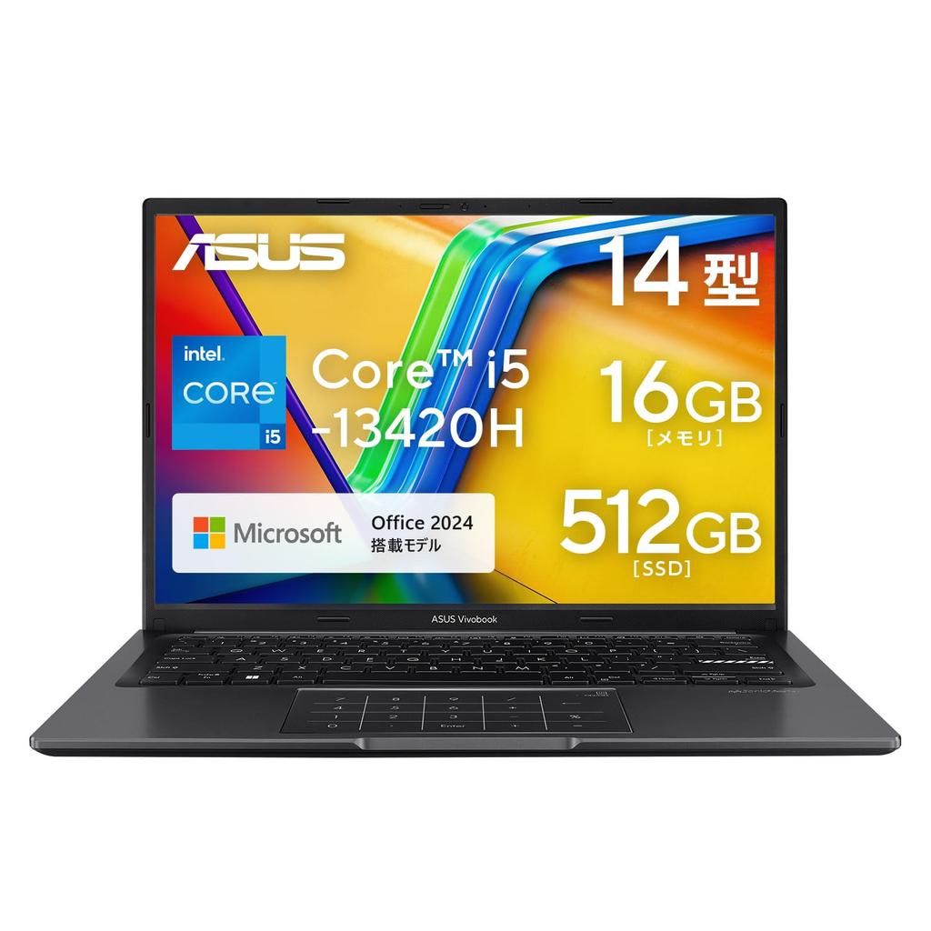 Asus Vivobook 14 X1405VA Intel Core I5 16GB 512GB MS Office Windows Battery Indie 14-inch Laptop, 13420H, Memory, SSD, 2024, 11, 9.2-Hour Life, 1.6kg,
