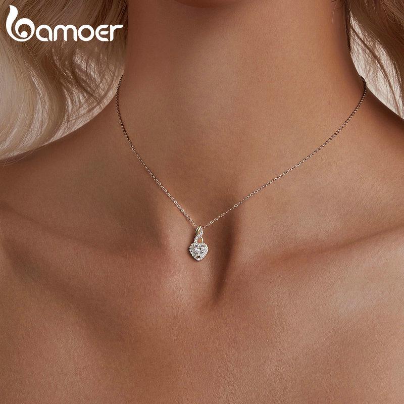 BAMOER 925 Sterling Silver Infinite Love Pendant Charm for Bracelet Necklace Women Gift Jewelry