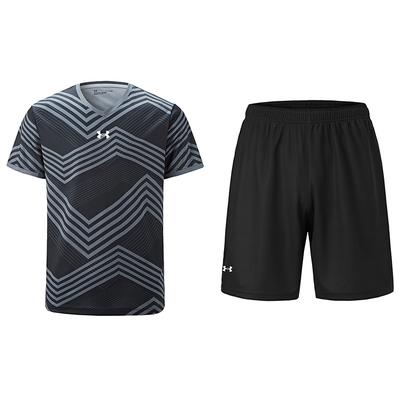 Under Armour V-Neck Pullover Short Sleeve Jersey And Elastic Waist Mid-Rise Shorts Casual Sports Set Unisex Sets 23500503-001+23500203-001