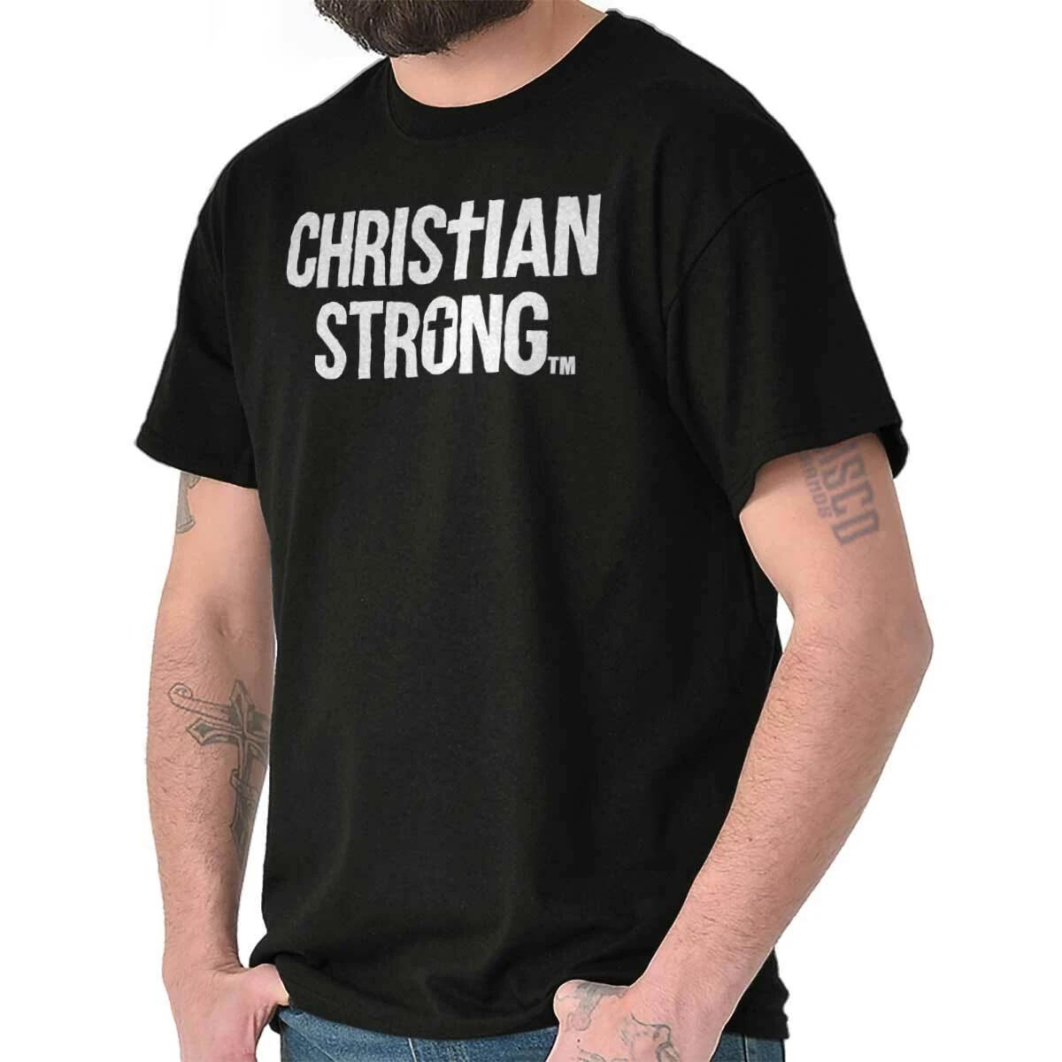 Christian Strong Religious Faith Cross Logo Womens or Mens Crewneck T Shirt Tee XXXL