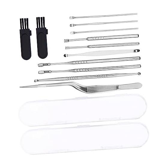 Ipetboom Stainless Steel Ear Wax Remover, Ear Cleaning Tool Set, Rust-resistant and Sturdy Ear Pick, Ear Cleaning Goods with Design Perfect for Ear