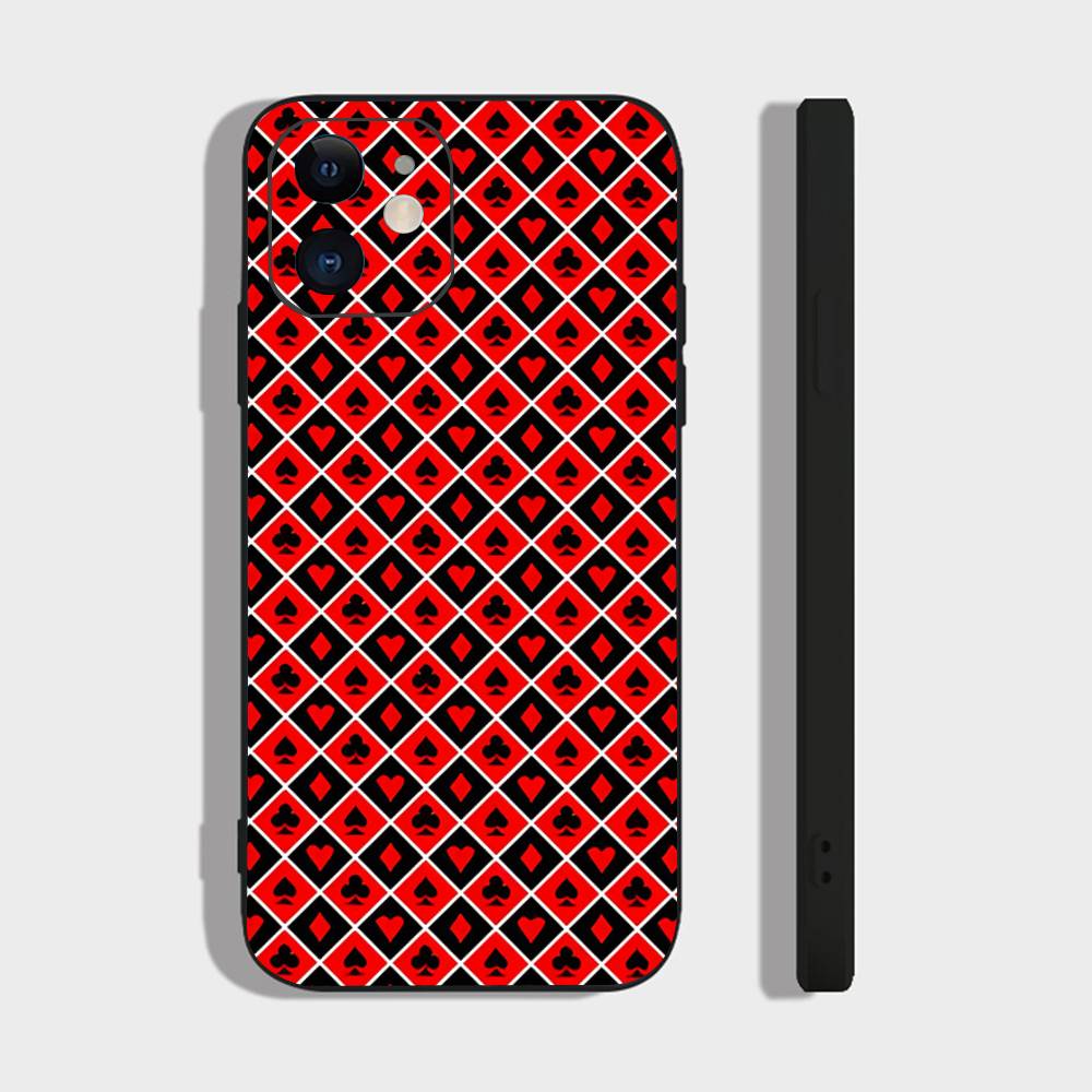 

Playing Cards Phone Case For IPhone 17 Air 16 15 14 13 Pro Max 11 12 Black Silicone Cover IPHONE 17PROMAX
